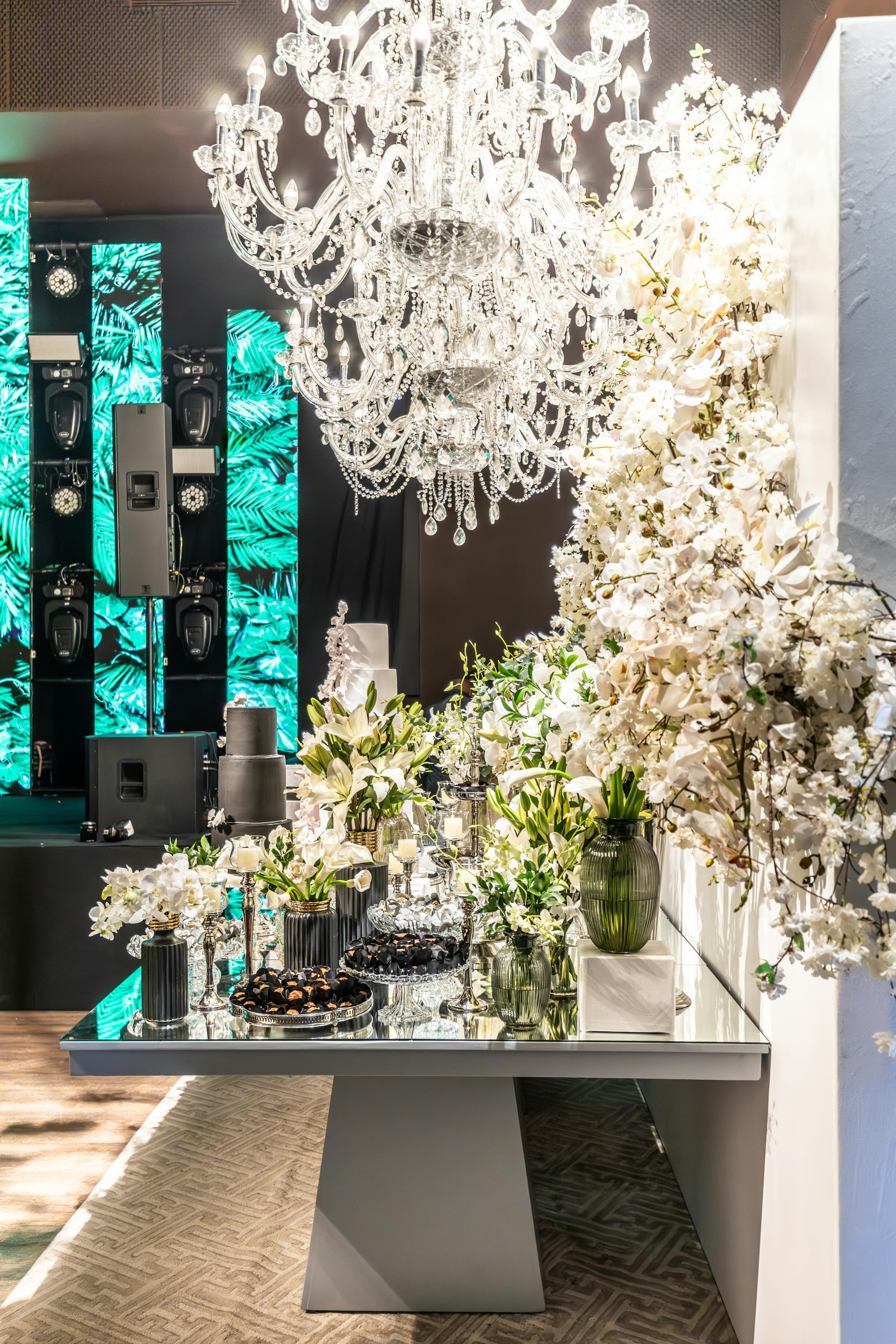 Weddings - chandelier in wedding reception venue